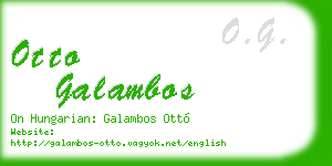 otto galambos business card